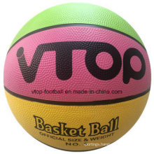 Four Color Size 7 Rubber Basketball